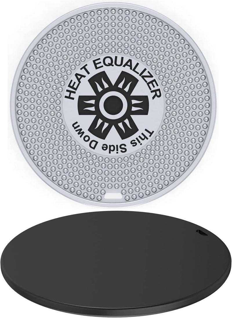 Heat Equalizer -8 inch Black Ceramic Finish Heat Diffuser – Aluminum & Copper Alloy for Gas & Electric Stoves-Hot Plate & Burner Cover-Simmer plate - Image 1
